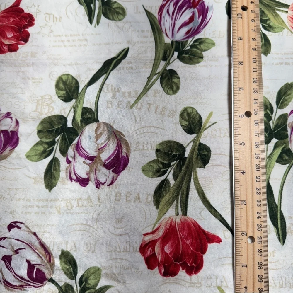 floral cotton, quilt, fabric, 2 yards Elegant Tulip Craft Fabric